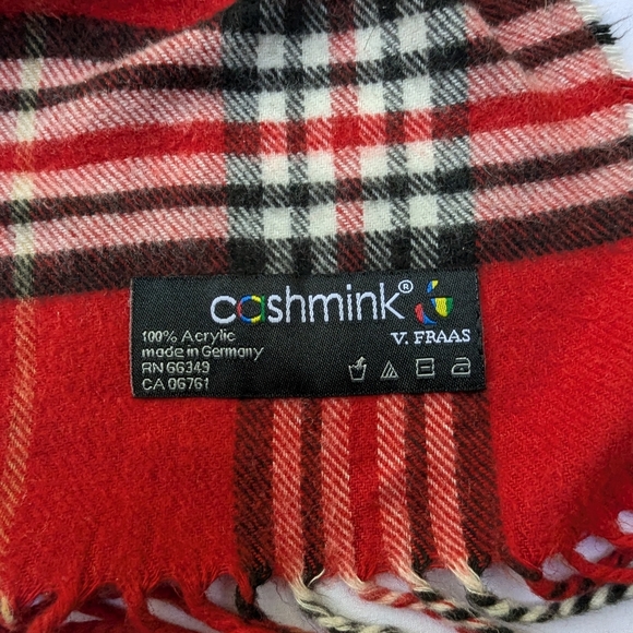 Cashmink Red Plaid Scarf V. Frass - Picture 3 of 4